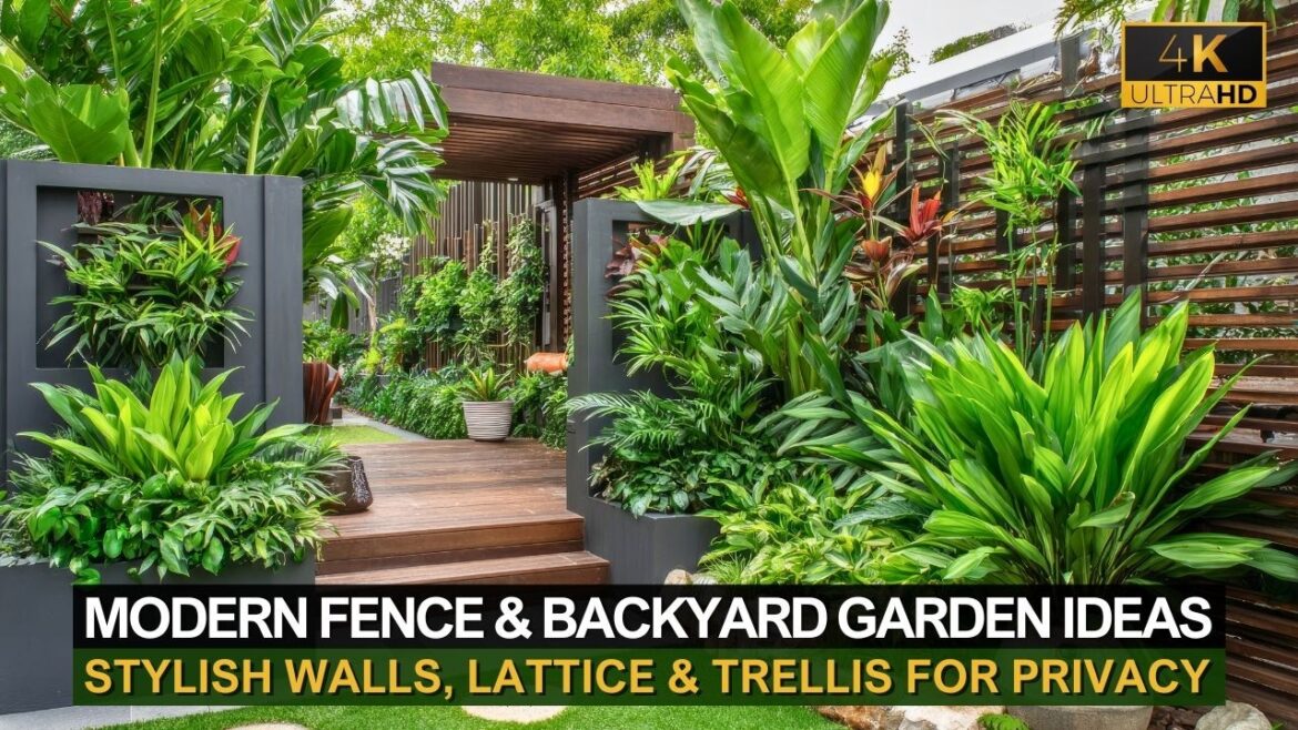 Modern Fence & Backyard Garden Ideas 🌿 Stylish Walls, Lattice & Trellis for Privacy