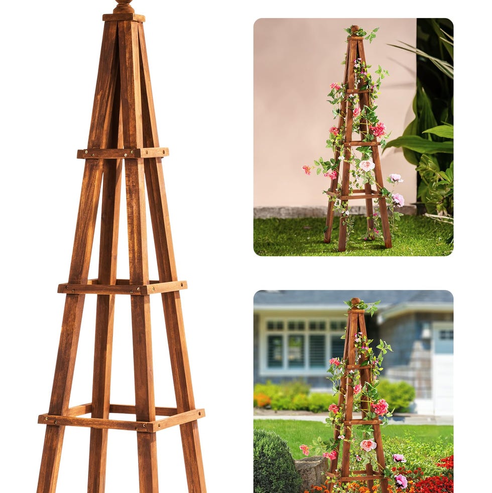 Idzo 61-Inch Wood Obelisk Trellis 