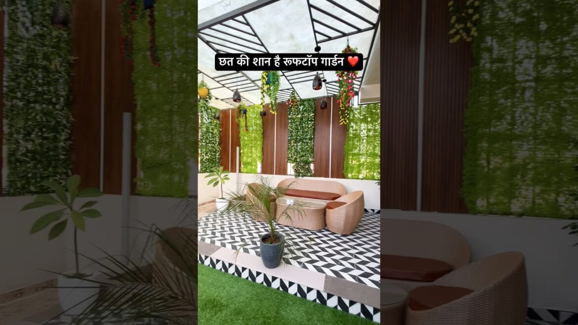 Rooftop garden design ❤️ #new #home #rooftop #rooftopgarden #greenrooftop #trending #viral #shorts