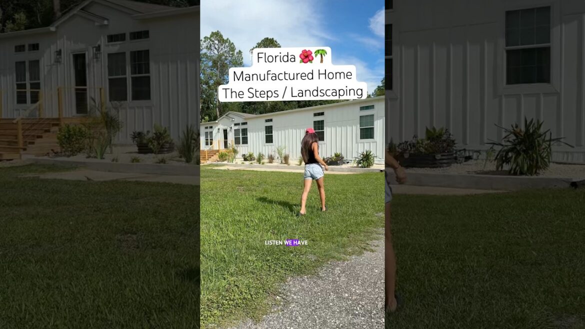Florida Manufactured Home The Steps / Landscaping 🌺🌴#doublewide #diylandscaping #hardscape #plants