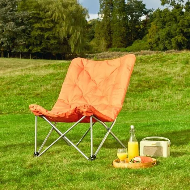 The Dunelm camping chair comes in orange.