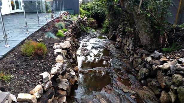 The image shows the very shallow brook