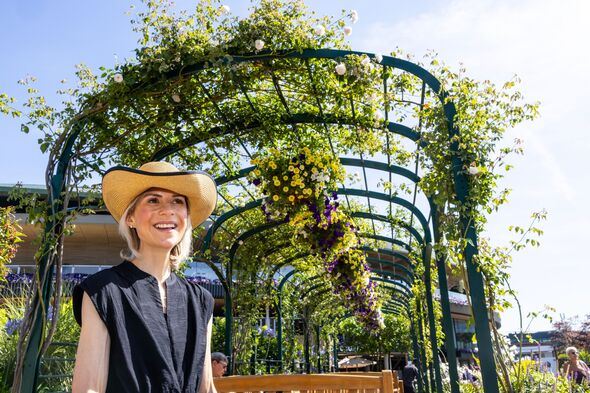 Wimbledon tennis visitor Mary Bowie at the walled garden Wimbledon tennis visitor Mary Bowie at the walled garden
