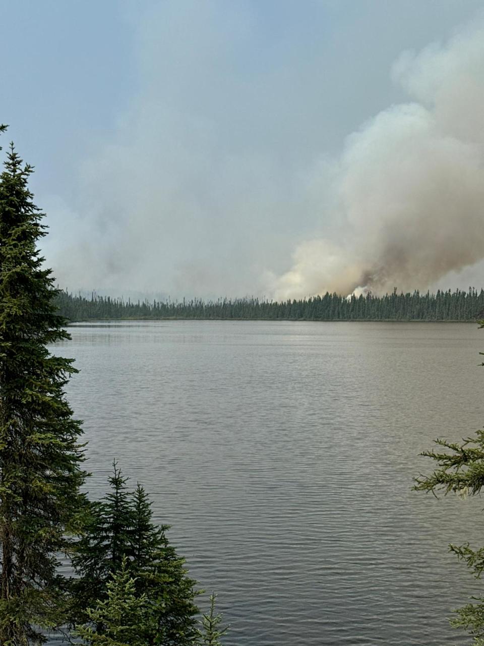  A wildfire burns near Garden Hill Anisininew Nation in northern Manitoba in July 2025. 