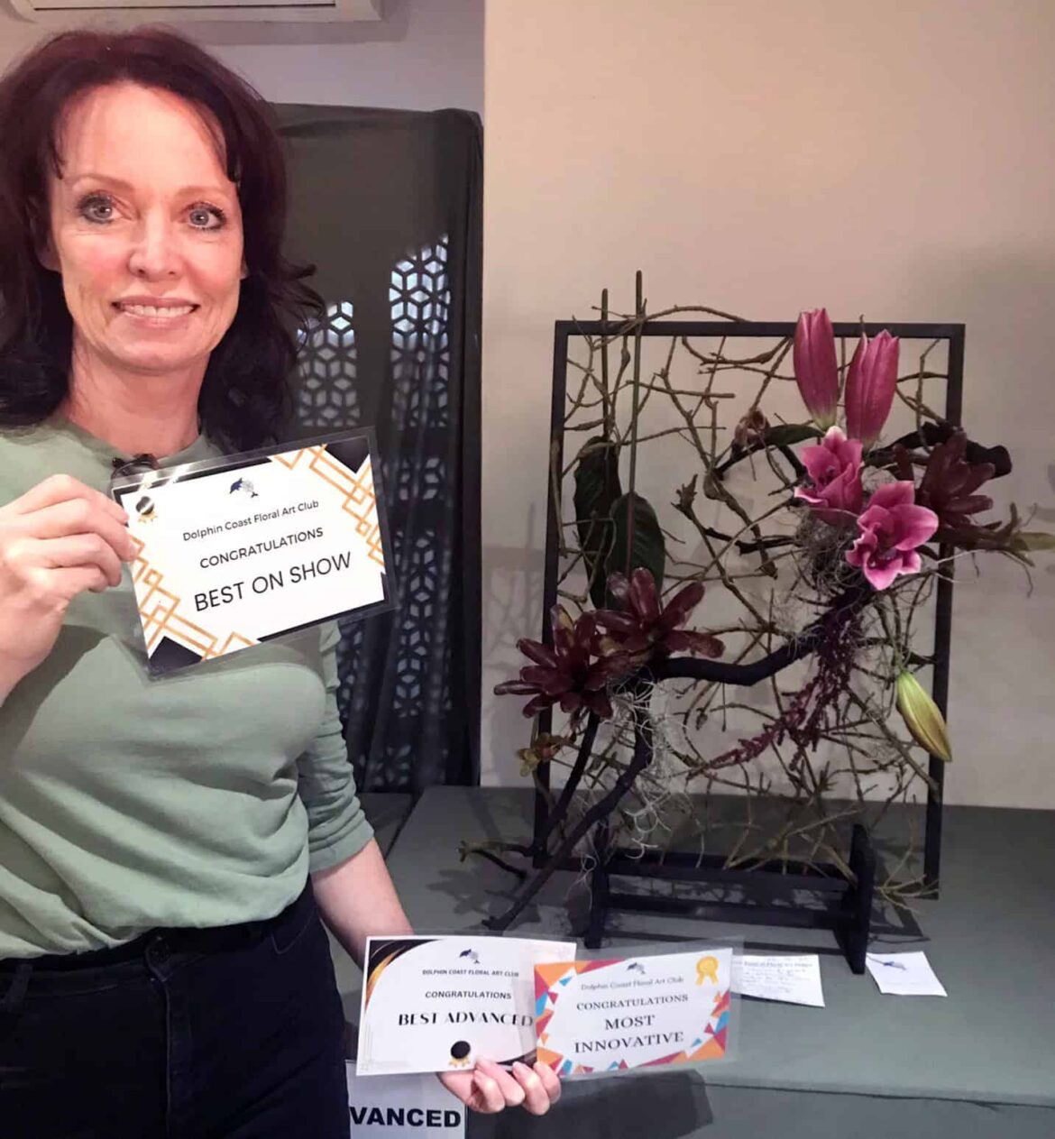 Sumptuous screen arrangements at the Dolphin Coast Floral Art Club