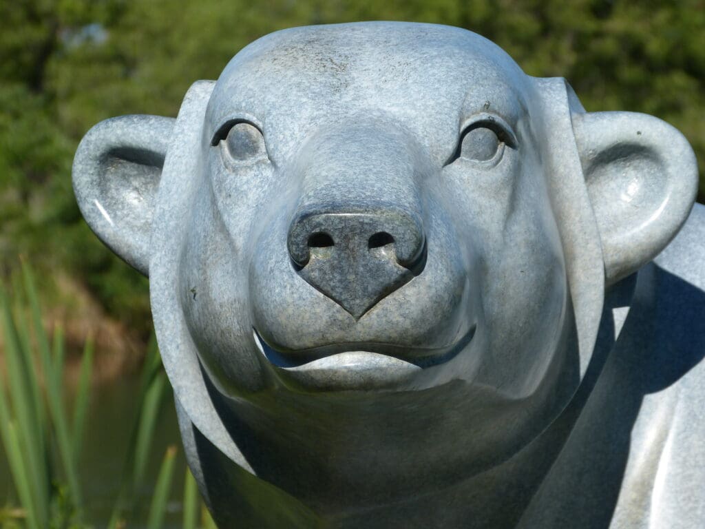 Sculpture of a bear head