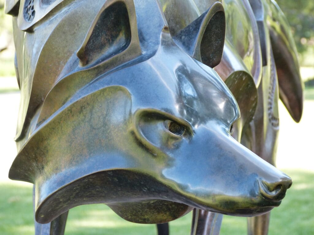 Fox head of a sculpture