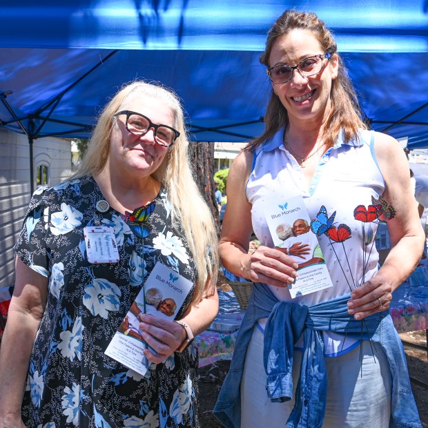 Michelle Penrod, hospice intake, left, and Maria Tessitore, hospice liaison,...