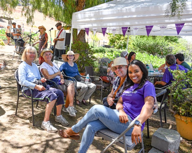 Enjoying the acoustic music of Heart Strings duo Barbara and...