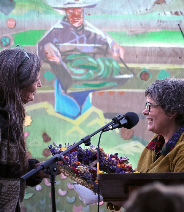 Sustain Supper keynote speaker Manjula Martin is thanked for her...