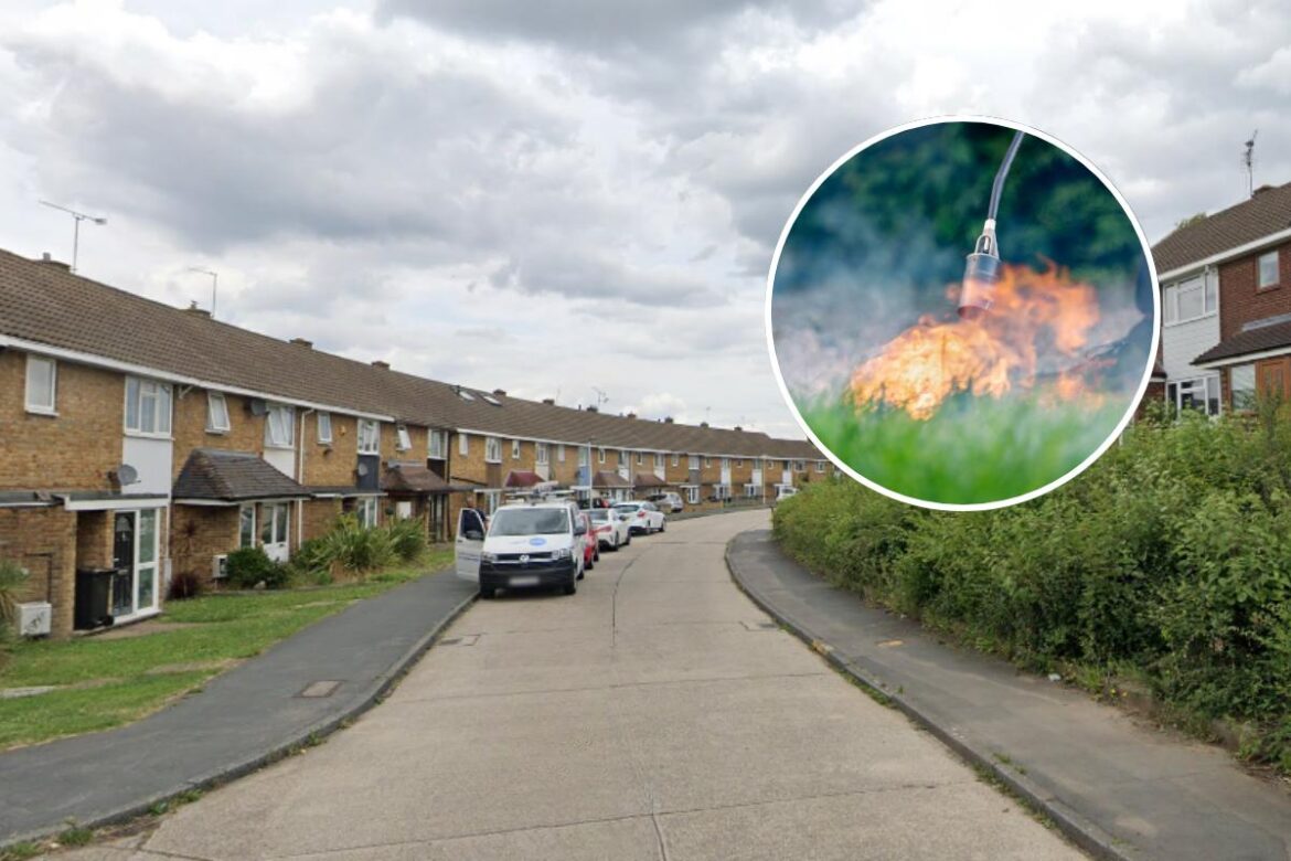 Warning - The fire was started by a resident using a weed burner <i>(Image: Google Maps/Canva)</i>