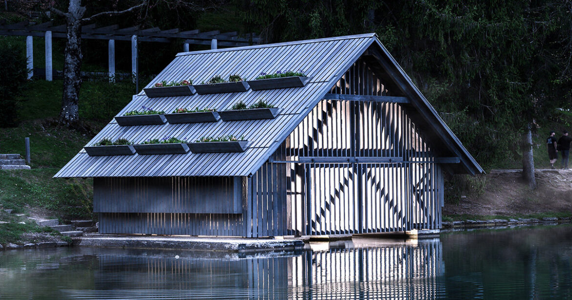 filtration garden crowns boathouse in slovenia by OFIS architects filtration garden crowns boathouse in slovenia by OFIS architects