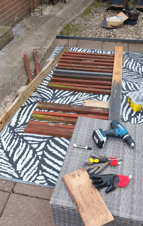 DIY bin cover construction.