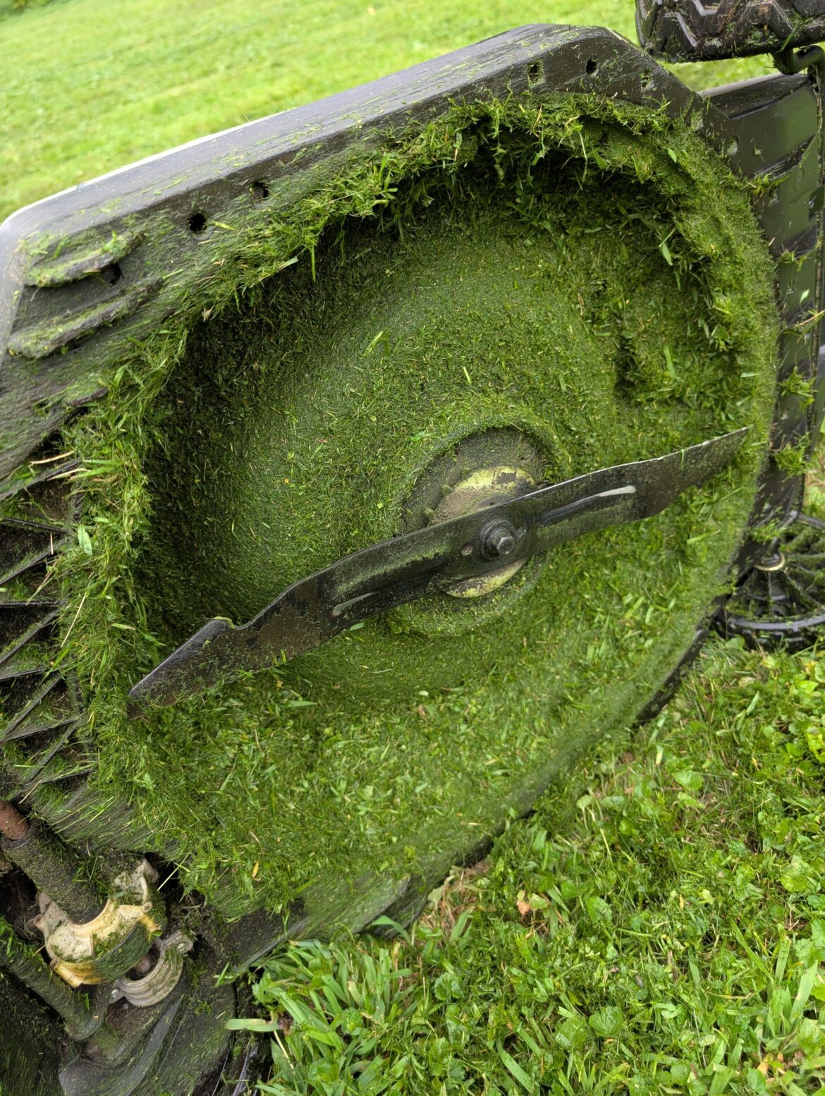 (NJ) Forgive my ignorance, but why does the grass constantly get stuck in my mower like this?