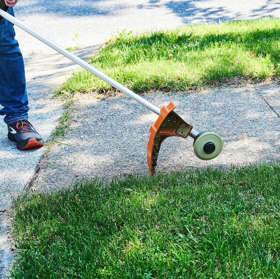 string trimmer edging grass