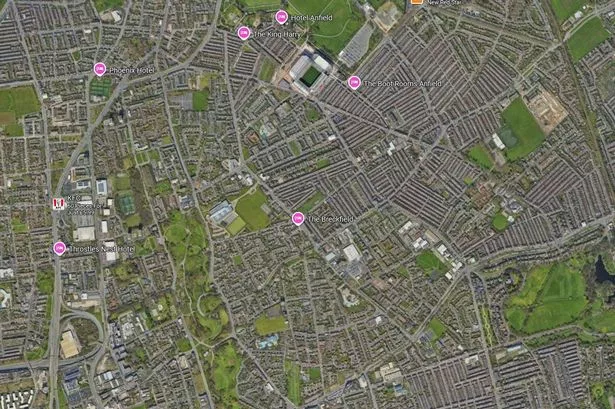 Aerial view of Everton 