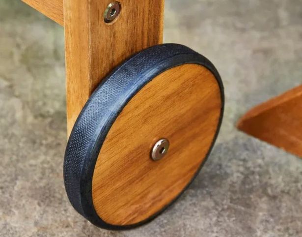 The wheel of the table of the Compact Wooden Folding Dining Set reduced by 30% from £199 to £139.30