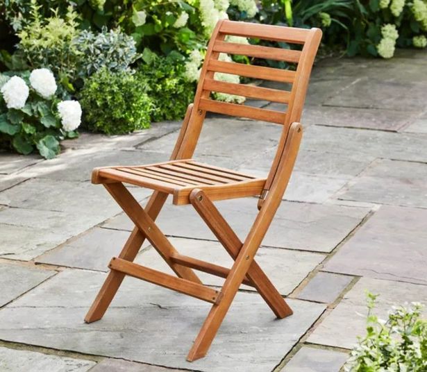 One of the folding chairs of the Compact Wooden Folding Dining Set reduced by 30% from £199 to £139.30