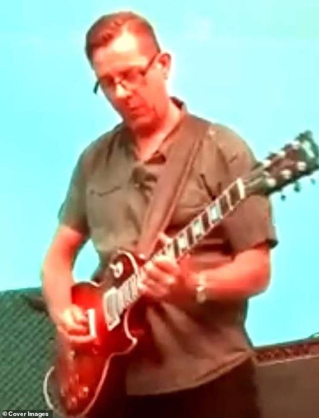The father-of-two pictured playing the guitar - he had been completing gardening and DIY jobs around the family home and helping his next door neighbour when the tragedy happened