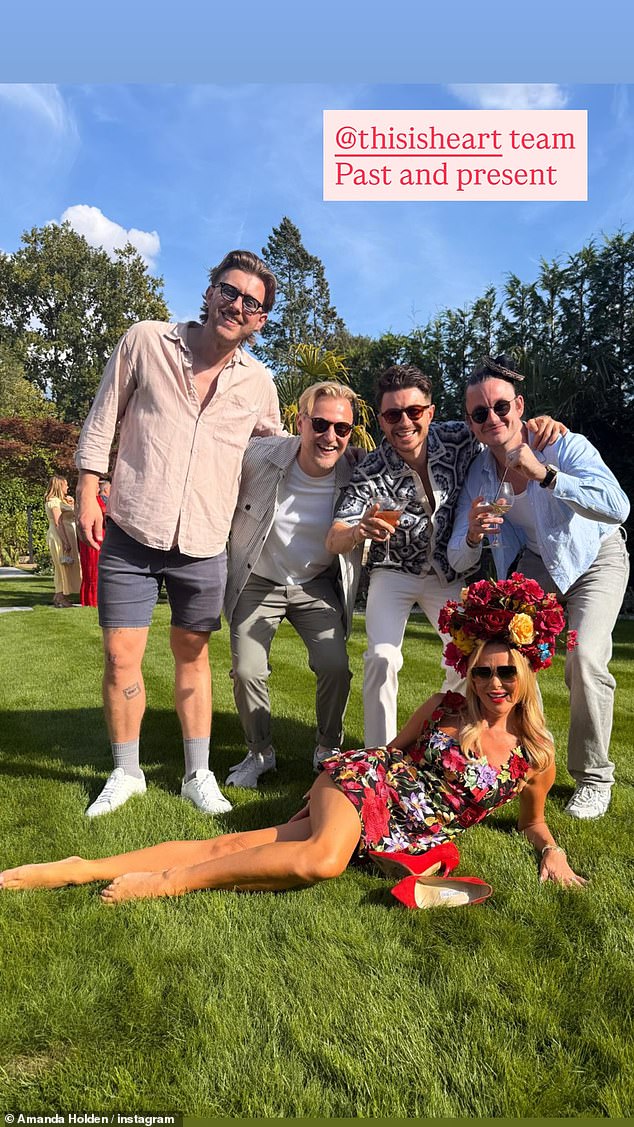 Amanda lounged in front of her Heart radio colleagues