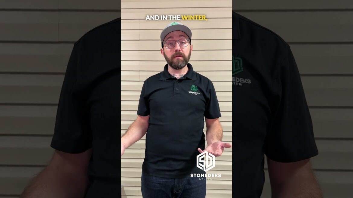 Stone Deks are Built for Every Season | #clips #backyard #landscaping #stone #winter Stone Deks are Built for Every Season | #clips #backyard #landscaping #stone #winter