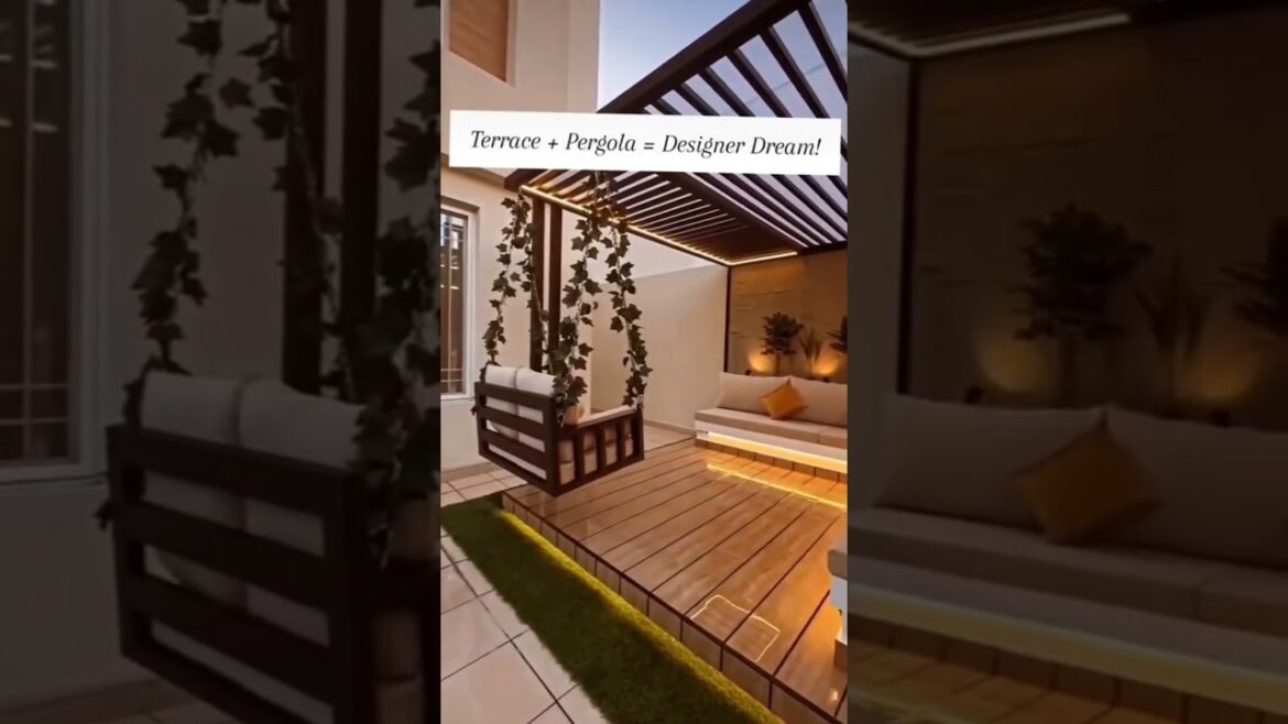 luxury terrace Garden design pergola Design makeover by GoGree team