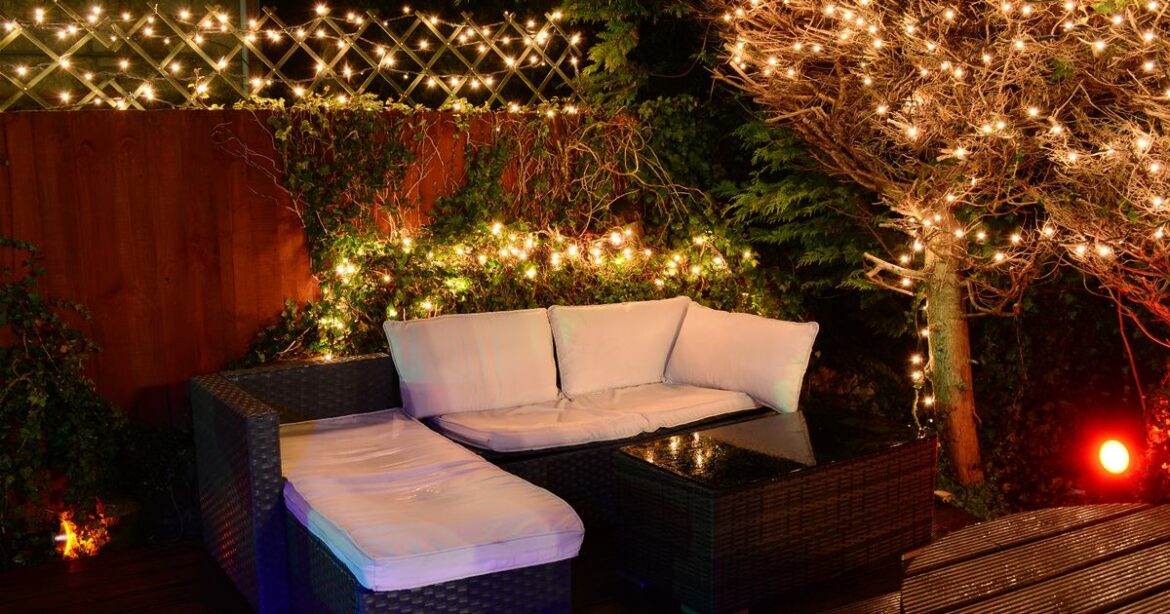 UK households issued warning over hanging fairy lights on garden fences Ipso logo