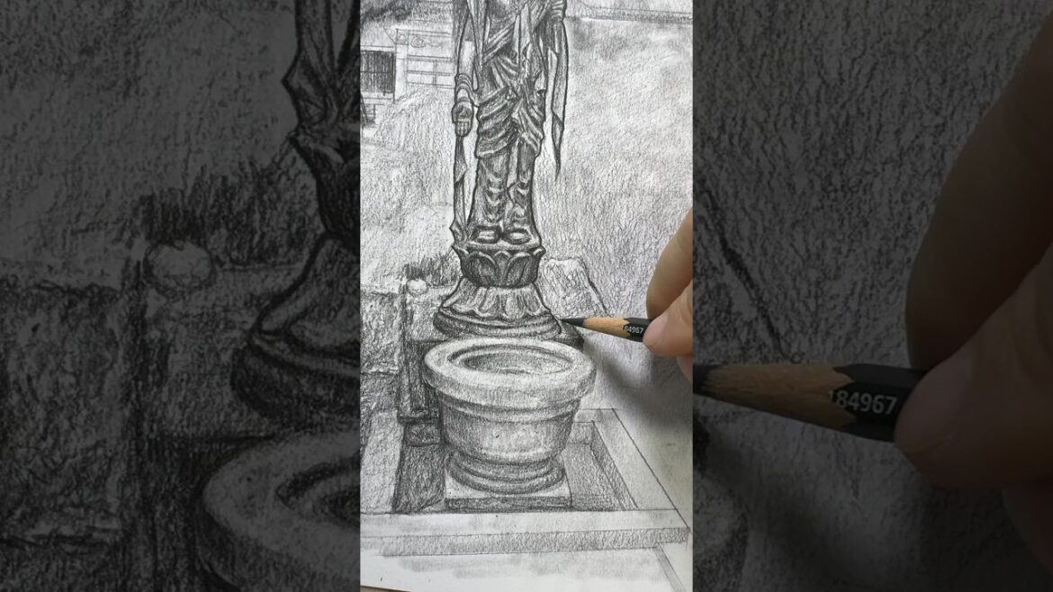 Pencil sketch garden design