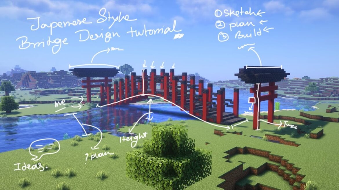 Minecraft Japanese Build Bridge Design Tutorial Minecraft Japanese Build Bridge Design Tutorial
