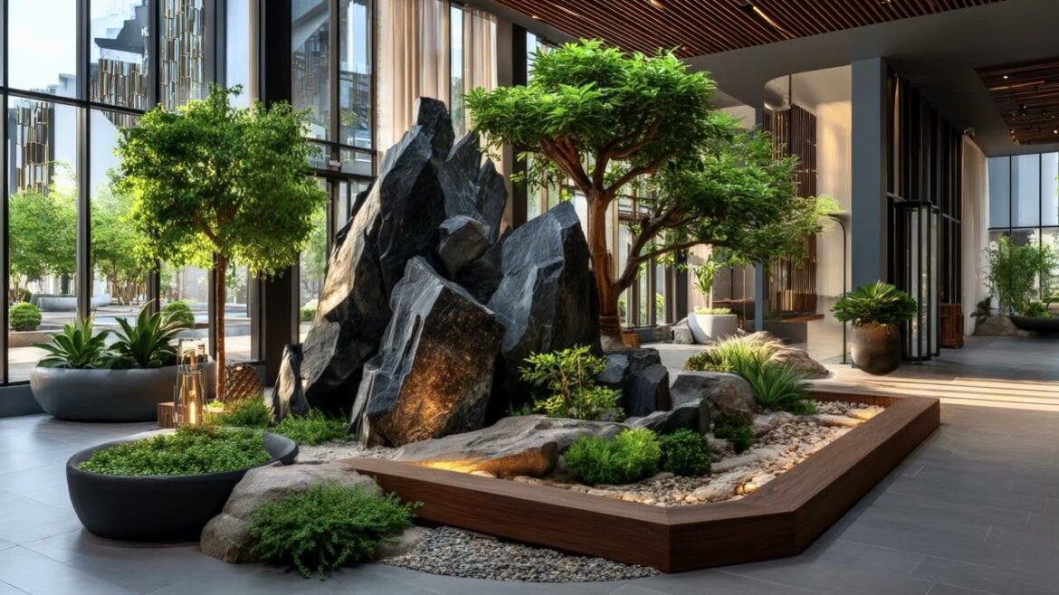 ๐ฟ Beautiful Indoor Garden Design with Black Rock | Modern Zen Vibes & Nature-Inspired Elegance ๐ฟ ๐ฟ Beautiful Indoor Garden Design with Black Rock | Modern Zen Vibes & Nature-Inspired Elegance ๐ฟ