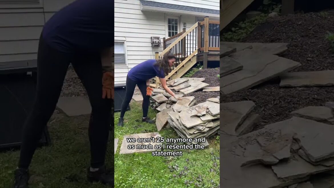 My back hurts, my glutes hurt, my hamstrings hurt BUT just look at that stone wall 🤩🤩🤩 #worthit #diy