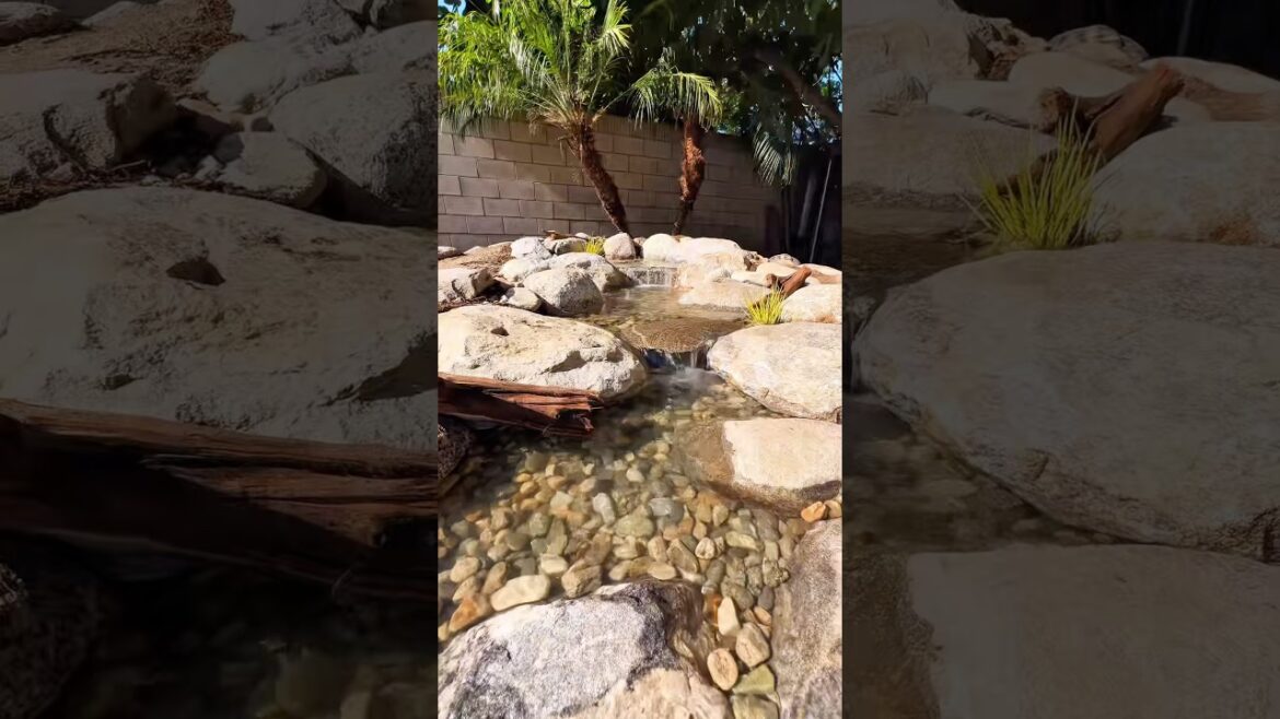 Watch this backyard go from dull and lifeless to a stunning natural looking pondless Waterfall .