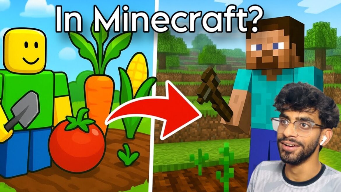 I Tried Roblox “Grow a Garden”… In Minecraft?!