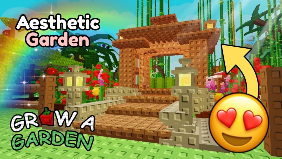 I BUILT THE MOST AESTHETIC GARDEN IN GROW A GARDEN *SPEEDBUILD*| Roblox Tagalog | (ROBLOX)