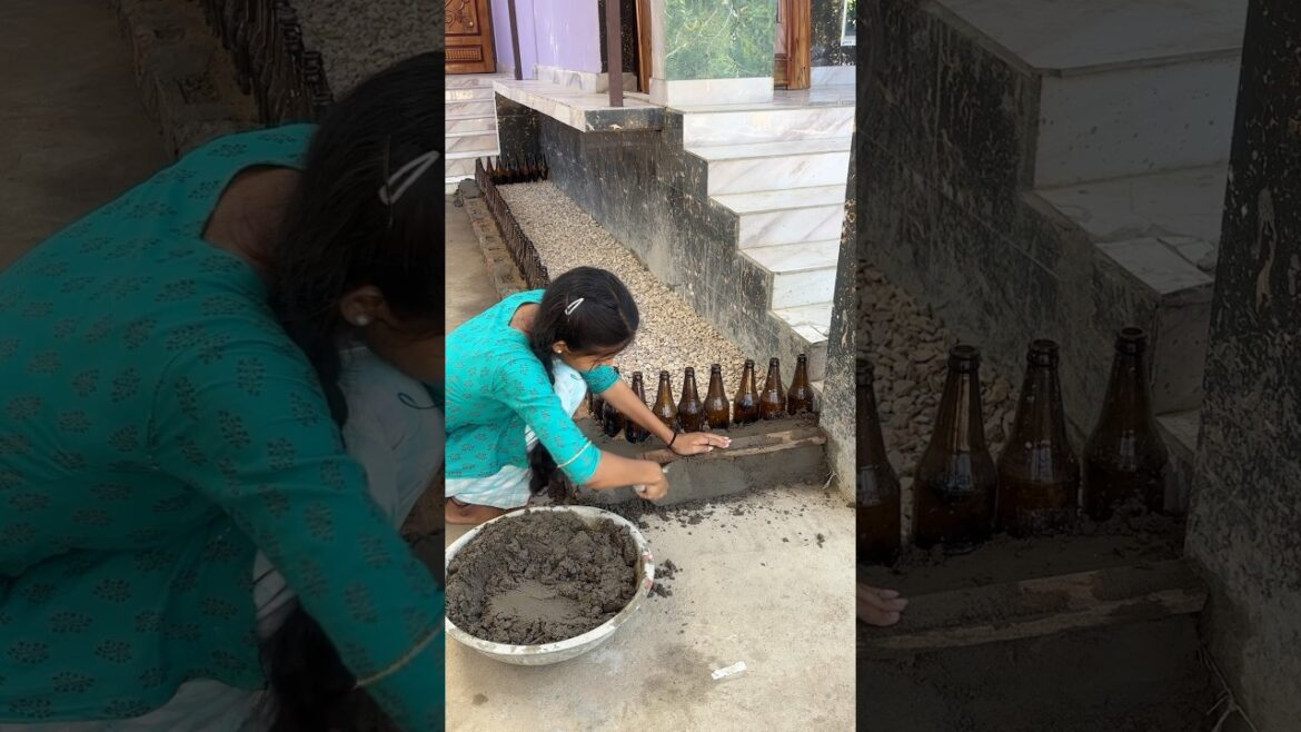 Gardening decorations idea using Kingfisher bottles 🥰 #shorts #ytshorts #crafts #diy #make