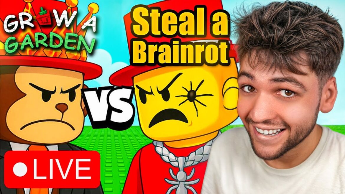 🔴ADMIN WAR EVENT STEAL A BRAINROT VS GROW A GARDEN ROBLOX