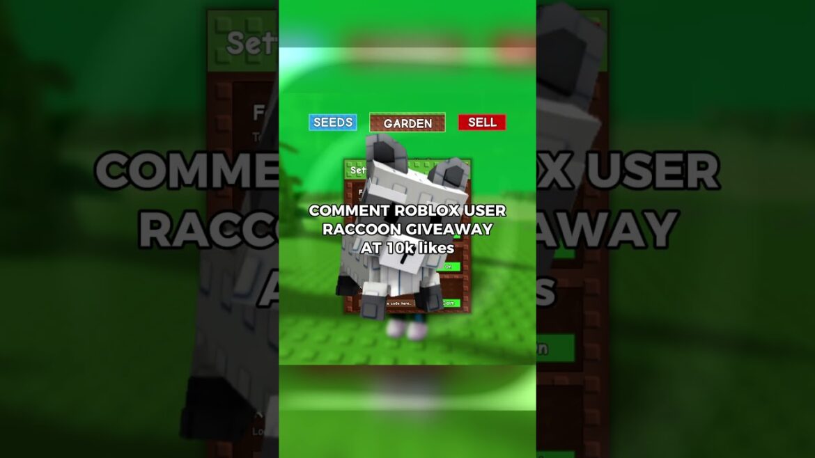 New grow a garden code for a free raccoon?