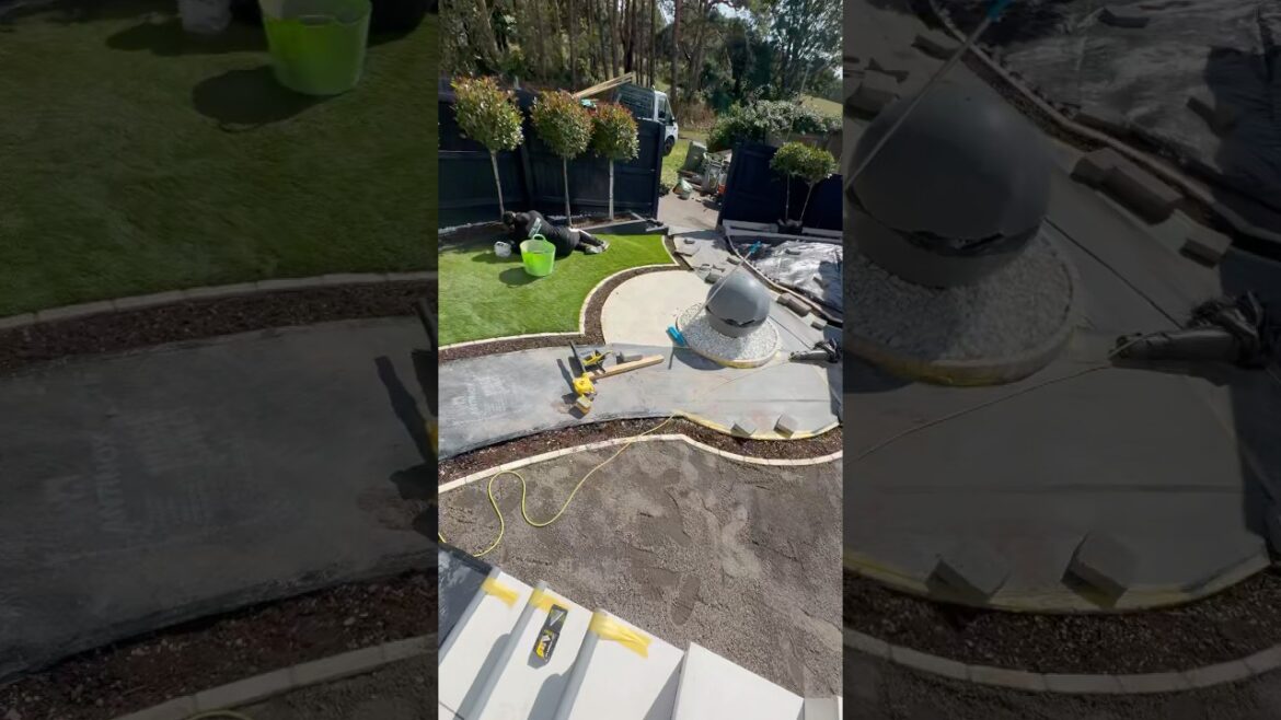 Garden Entrance Design 🤩 #diy #gardendesign #resin #turf #curves #country