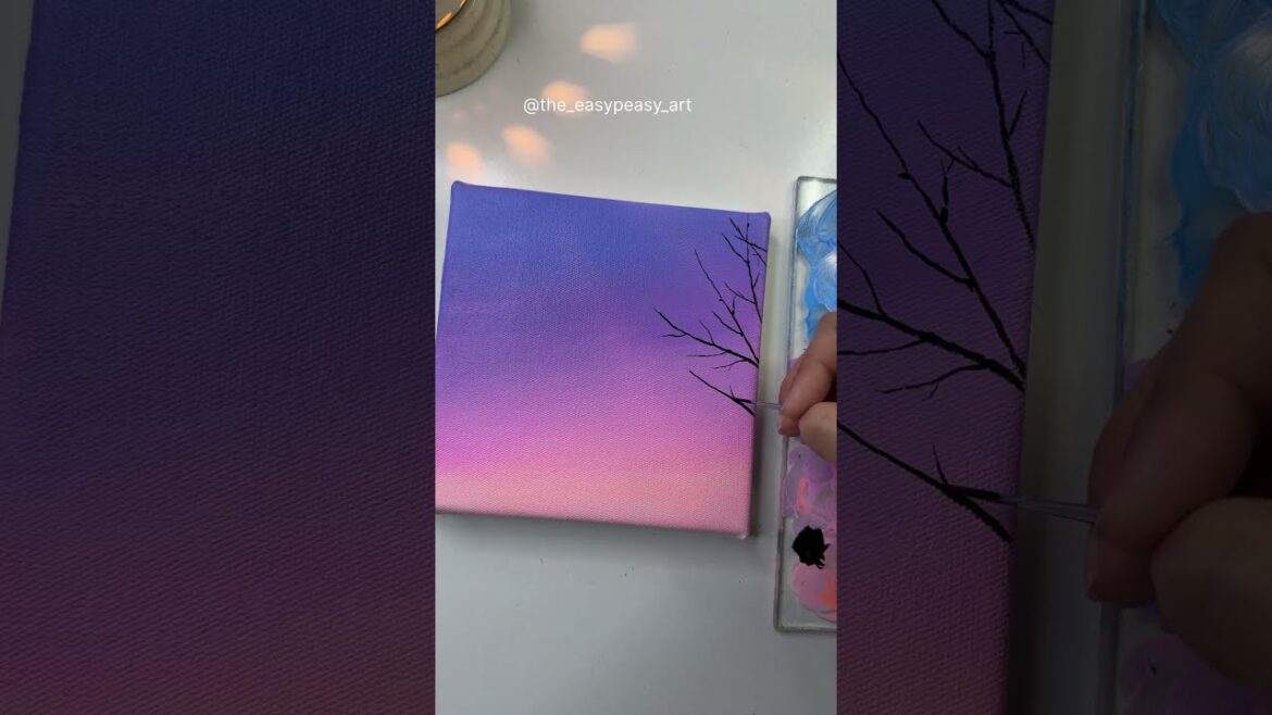 Sunset landscape painting/ Acrylic painting tutorial for beginners Sunset landscape painting/ Acrylic painting tutorial for beginners