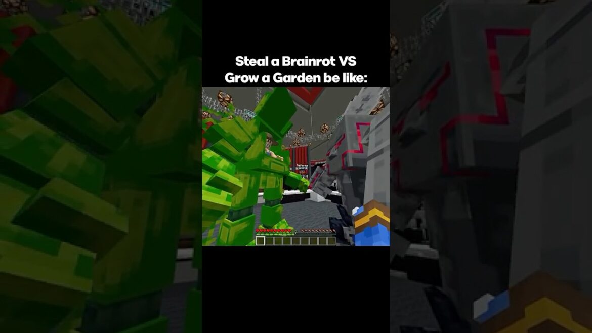 Steal a Brainrot VS Grow a Garden be like: