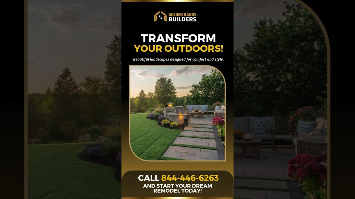 Beautiful landscapes designed for comfort and style.🌳✨#Landscape #GoldenHandsBuilders