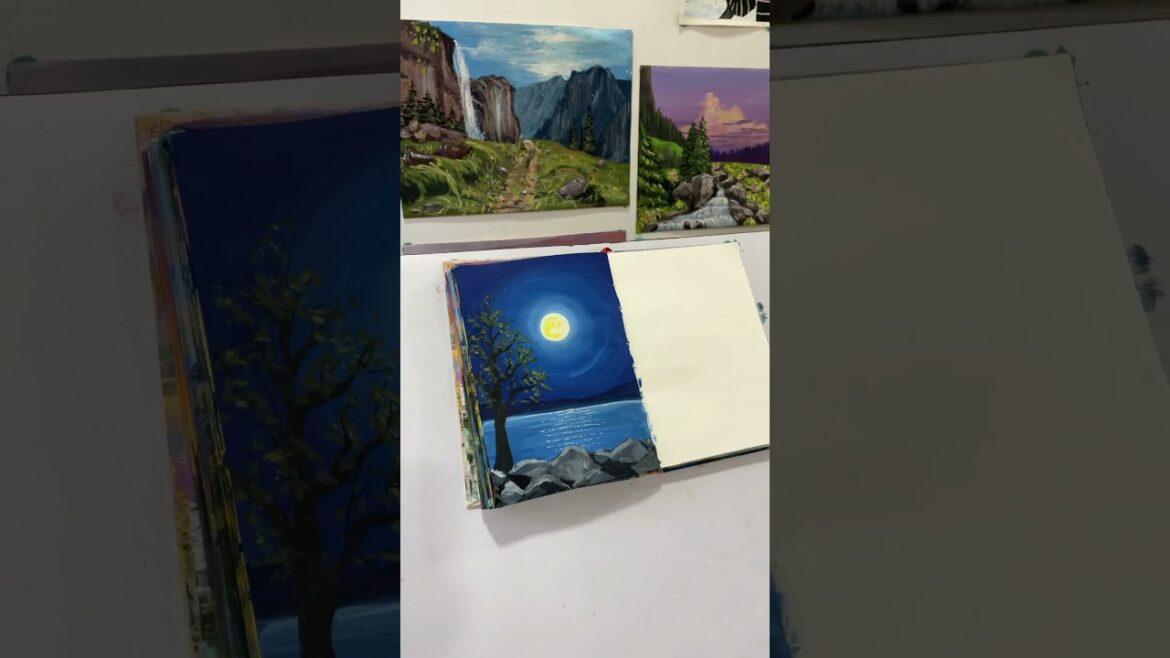 Easy night landscape painting #art #landscapepainting #gouache #gouachepainting #nightsky #artist Easy night landscape painting #art #landscapepainting #gouache #gouachepainting #nightsky #artist