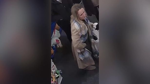 Video grab from CCTV footage showing a woman stealing Jellycat's
