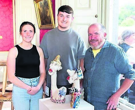 Alannah Mahon, and Adam Campbell, Gurranabraher, with ceramicist Charlie Mahon, at the Cork Craft Month Official launch party at Fota House. All events are available to book at corkcraftanddesign.ie. 	Picture: Michael O’Sullivan
                    