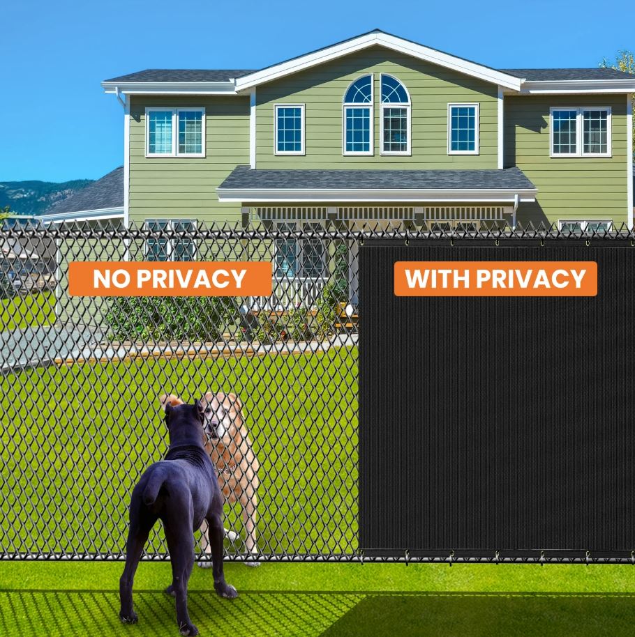 Black privacy screen for chain link fence.