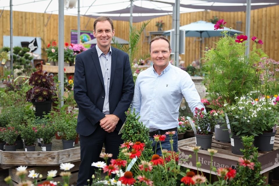 From left, Geoffrey Wilson, Danske Bank, with Alan Mercer, Hillmount Garden Centre