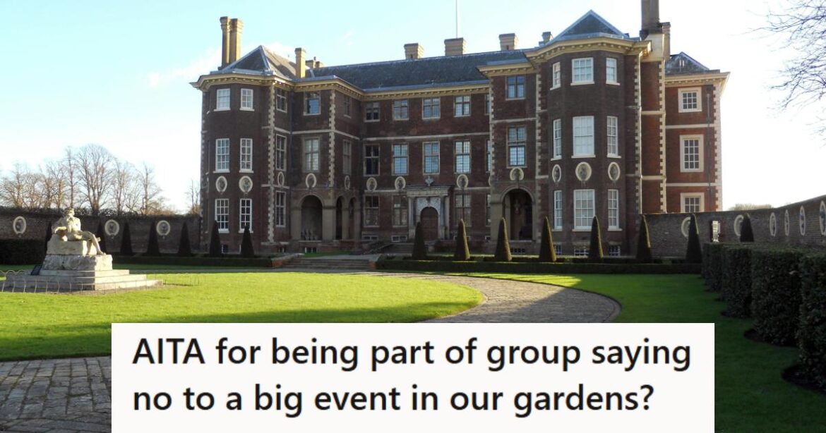 Beautiful courtyard out front of a historic building