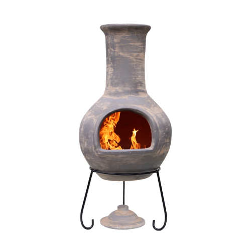 Gardeco Colima Extra Large Mexican Clay Chimenea in Light Grey | Wayfair.co.uk