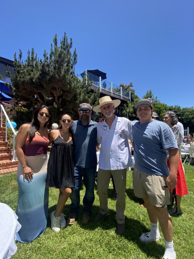 Paul Van Slyke celebrated with his family after earning his designation as a Master Gardener from the University of California Cooperative Extension. (Courtesy Van Slyke Landscape)