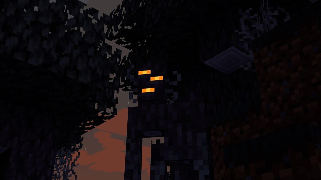 Screenshot of The Creaking mob in Minecraft.